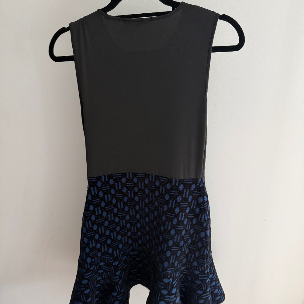 maje blue and black velvet skirt and black tank dress